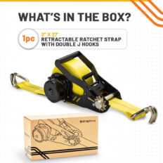 2 in x 27 ft Double J Hook Heavy Duty Retractable Ratchet Straps