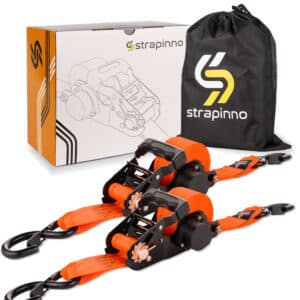 2 in x 12 ft Orange S Hook Retractable Ratchet Straps 2-Pack