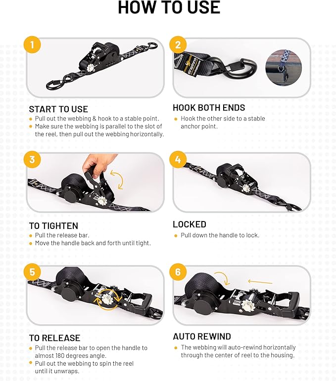 how to use a retractable ratchet strap for tying down a lawn tractor 